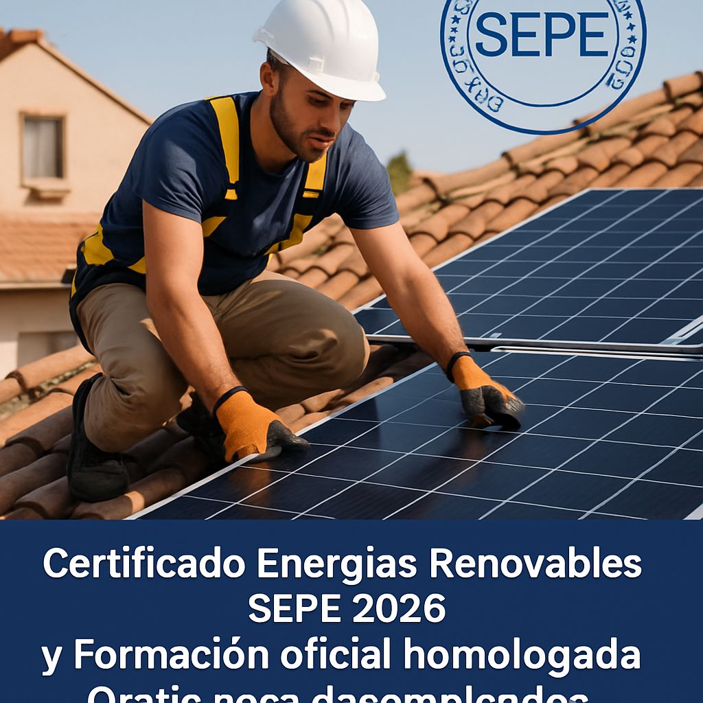 Certificado oficial de Energías renovables del SEPE: reconocimiento nacional y europeo 2026