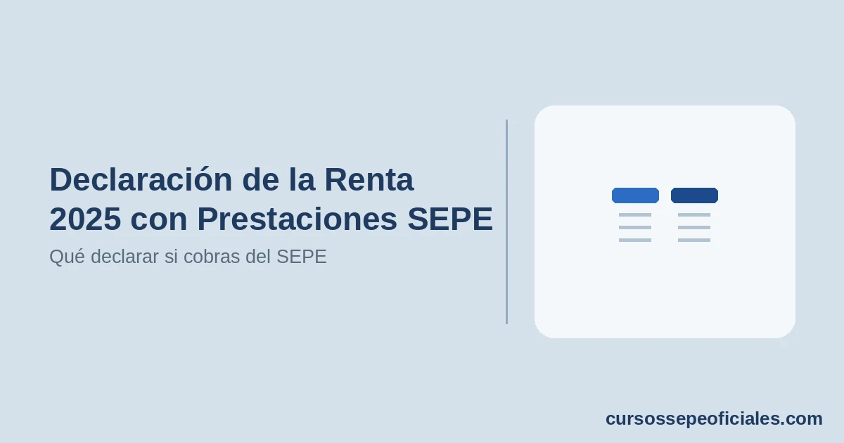 Declaración de la Renta 2025 con Prestaciones SEPE · Qué declarar si cobras del SEPE | CursosSEPEoficiales.com
